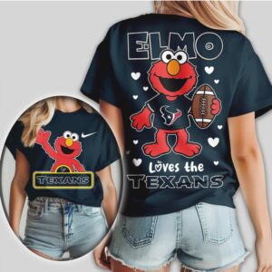 Houston Texans Football Official NFL Elmo Fan 3D Shirt