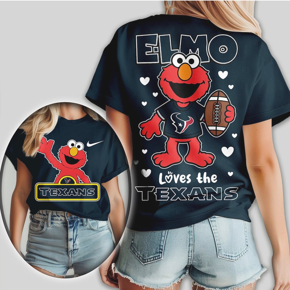 Houston Texans Football Official NFL Elmo Fan 3D Shirt Houston Texans Football Official NFL Elmo Fan 3D Shirt