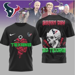 Houston Texans Green Day Mohawk Skull Punk T Shirt