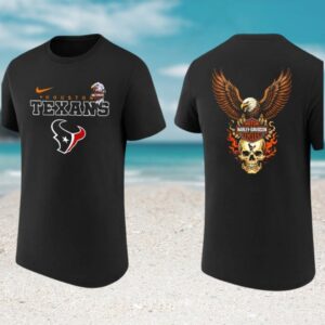 Houston Texans Harley Davidson Eagle Skull Fire T Shirt Football Fan Apparel Houston Texans Harley Davidson Eagle Skull Fire T Shirt Football Fan Apparel
