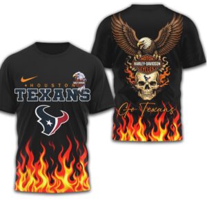 Houston Texans Official NFL Eagle Harley Davidson 3D Shirt