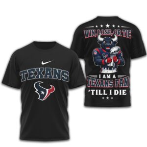 Houston Texans Official NFL Football Fan Till I Die 3D Shirt