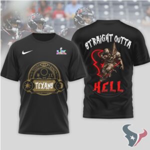 Houston Texans “Straight Outta Hell” Horror Graphic T Shirt