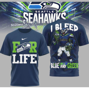 I Bleed Blue and Green Seattle Seahawks For Life Mascot Graphic Shirt I Bleed Blue and Green Seattle Seahawks For Life Mascot Graphic Shirt