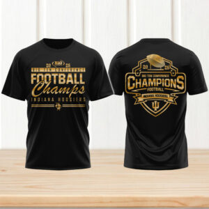 Indiana Hoosiers 2025 big ten football champs gold black tshirt