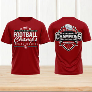 Indiana Hoosiers 2025 big ten football champs red tshirt