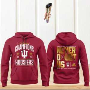 Indiana Hoosiers 2025 national champions arched text maroon hoodie