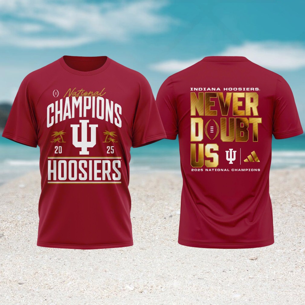 Indiana Hoosiers 2025 national champions arched text maroon tshirt Indiana Hoosiers 2025 national champions arched text maroon tshirt