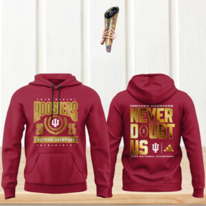 Indiana Hoosiers 2025 national champions gold crest maroon hoodie