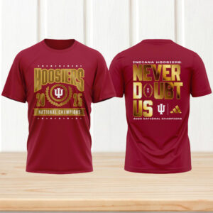 Indiana Hoosiers 2025 national champions gold crest maroon tshirt
