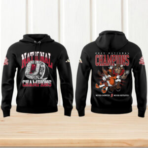 Indiana Hoosiers 2025 national champions ring graphic black hoodie