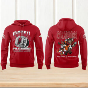 Indiana Hoosiers 2025 national champions ring graphic red hoodie