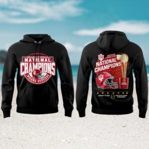 Indiana Hoosiers 2025 national champions trophy miami black hoodie Indiana Hoosiers 2025 national champions trophy miami black hoodie