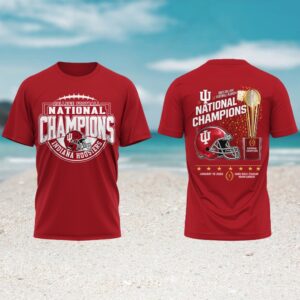 Indiana Hoosiers 2025 national champions trophy miami red tshirt Indiana Hoosiers 2025 national champions trophy miami red tshirt