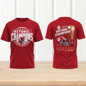 Indiana Hoosiers 2025 national champions trophy miami red tshirt