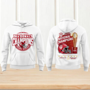 Indiana Hoosiers 2025 national champions trophy miami white hoodie