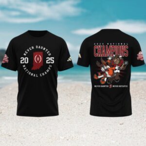 Indiana Hoosiers 2025 national champs never daunted black tshirt Indiana Hoosiers 2025 national champs never daunted black tshirt