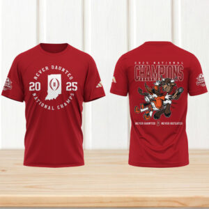 Indiana Hoosiers 2025 national champs never daunted red tshirt