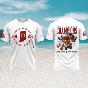 Indiana Hoosiers 2025 national champs never daunted white tshirt Indiana Hoosiers 2025 national champs never daunted white tshirt