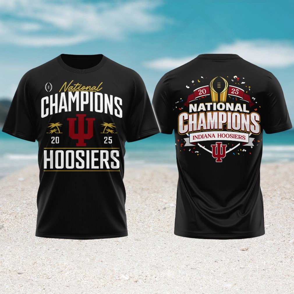 Indiana Hoosiers 2025 national champs palm trees black tshirt Indiana Hoosiers 2025 national champs palm trees black tshirt