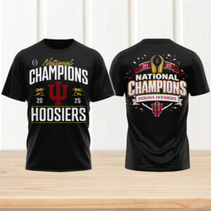 Indiana Hoosiers 2025 national champs palm trees black tshirt