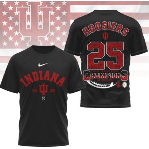 Indiana Hoosiers 2026 National Champions Signature Roster Trophy Fan Shirt Indiana Hoosiers 2026 National Champions Signature Roster Trophy Fan Shirt
