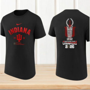 Indiana Hoosiers 2026 National Championship Roster Names Football Fan T Shirt