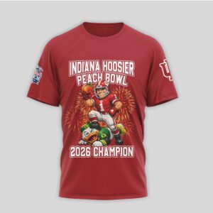 Indiana Hoosiers 2026 Peach Bowl Champion Roster Shirt Vintage Red Football T Shirt Indiana Hoosiers 2026 Peach Bowl Champion Roster Shirt Vintage Red Football T Shirt