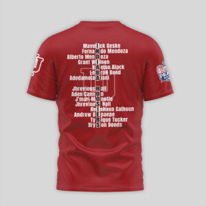 Indiana Hoosiers 2026 Peach Bowl Champion Roster Shirt Vintage Red Football T Shirt