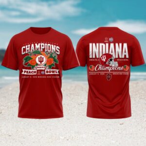 Indiana Hoosiers 2026 Peach Bowl Champions Football Shirt