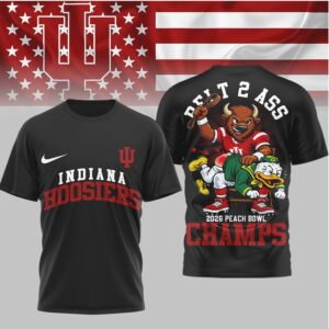 Indiana Hoosiers 2026 Peach Bowl Champs Belt 2 Ass Fan Shirt Indiana Hoosiers 2026 Peach Bowl Champs Belt 2 Ass Fan Shirt