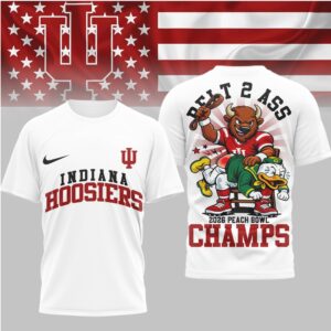 Indiana Hoosiers 2026 Peach Bowl Champs Belt 2 Ass Fan Shirt