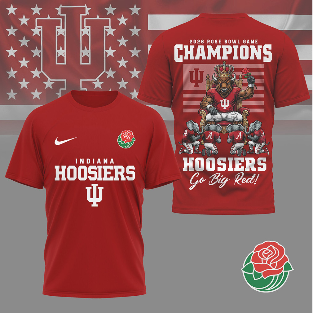 Indiana Hoosiers 2026 Rose Bowl Champions Mascot Go Big Red Shirt Indiana Hoosiers 2026 Rose Bowl Champions Mascot Go Big Red Shirt