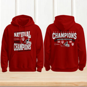 Indiana Hoosiers 2026 cfp national champions helmet logo red hoodie