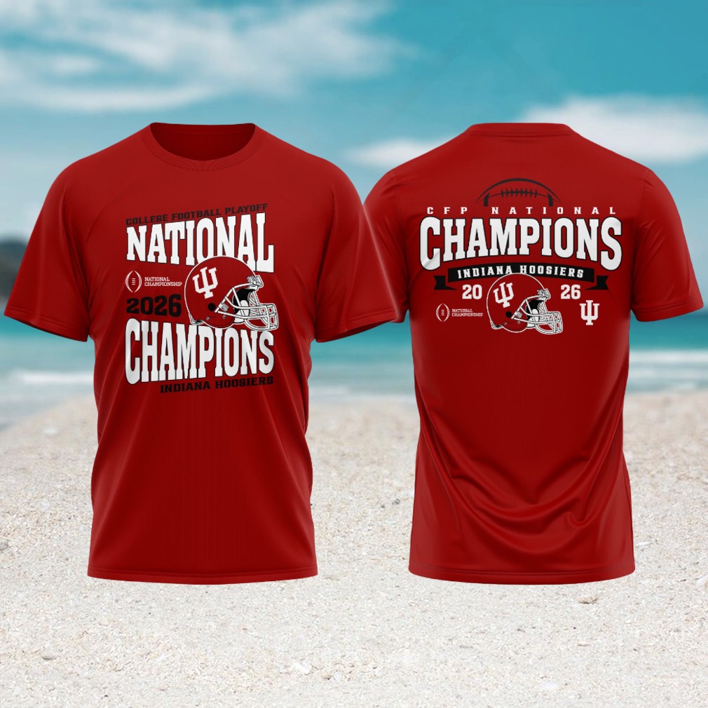 Indiana Hoosiers 2026 cfp national champions helmet logo red tshirt Indiana Hoosiers 2026 cfp national champions helmet logo red tshirt