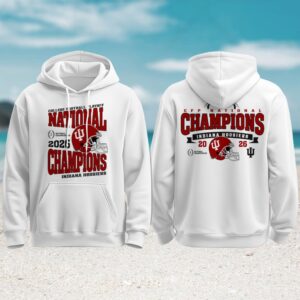 Indiana Hoosiers 2026 cfp national champions helmet logo white hoodie Indiana Hoosiers 2026 cfp national champions helmet logo white hoodie