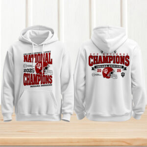 Indiana Hoosiers 2026 cfp national champions helmet logo white hoodie