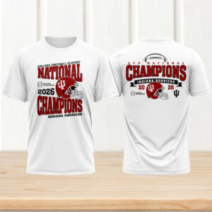 Indiana Hoosiers 2026 cfp national champions helmet logo white tshirt
