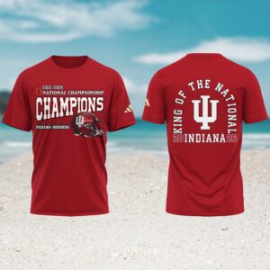 Indiana Hoosiers 2026 king of the national red tshirt Indiana Hoosiers 2026 king of the national red tshirt