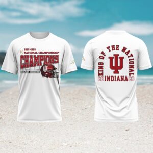 Indiana Hoosiers 2026 king of the national white tshirt Indiana Hoosiers 2026 king of the national white tshirt