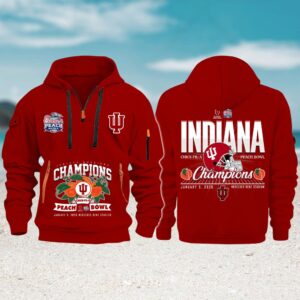 Indiana Hoosiers 2026 peach bowl champions mercedes benz stadium hoodie Indiana Hoosiers 2026 peach bowl champions mercedes benz stadium hoodie