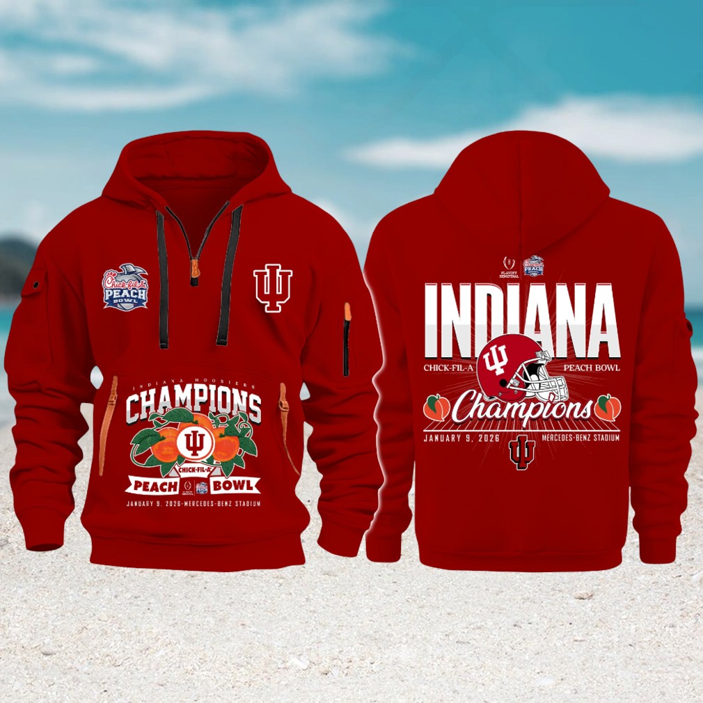 Indiana Hoosiers 2026 peach bowl champions mercedes benz stadium hoodie Indiana Hoosiers 2026 peach bowl champions mercedes benz stadium hoodie