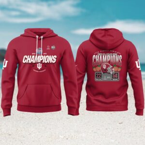 Indiana Hoosiers 2026 peach bowl champions oregon score red hoodie Indiana Hoosiers 2026 peach bowl champions oregon score red hoodie