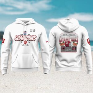 Indiana Hoosiers 2026 peach bowl champions oregon score white hoodie Indiana Hoosiers 2026 peach bowl champions oregon score white hoodie