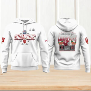 Indiana Hoosiers 2026 peach bowl champions oregon score white hoodie