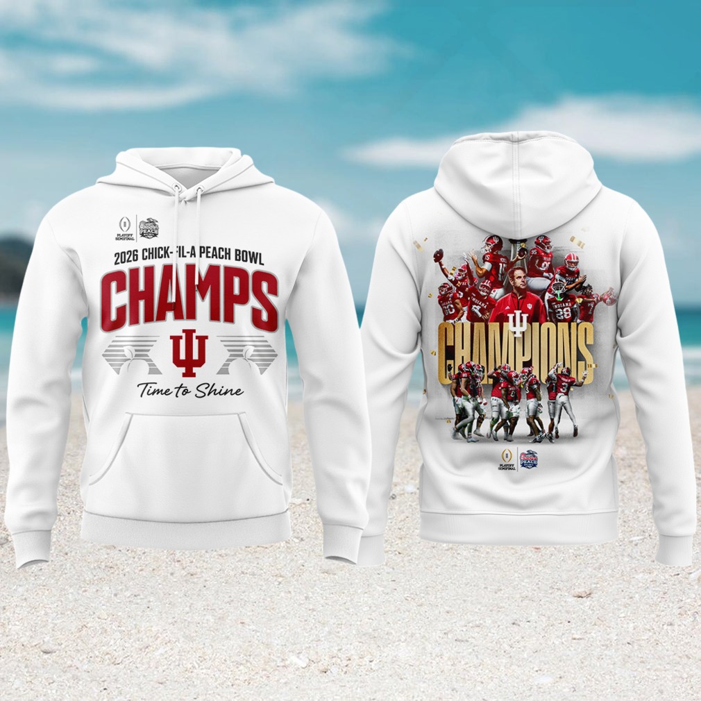 Indiana Hoosiers 2026 peach bowl champions white hoodie team photo Indiana Hoosiers 2026 peach bowl champions white hoodie team photo