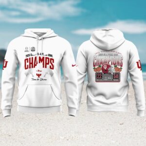 Indiana Hoosiers 2026 peach bowl champs time to shine white hoodie v2 Indiana Hoosiers 2026 peach bowl champs time to shine white hoodie v2