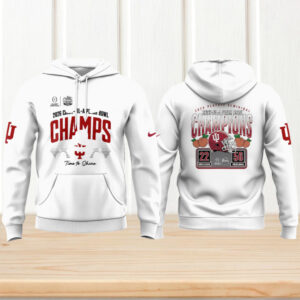 Indiana Hoosiers 2026 peach bowl champs time to shine white hoodie v2