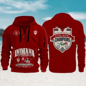 Indiana Hoosiers 2026 rose bowl champions quarter zip hoodie Indiana Hoosiers 2026 rose bowl champions quarter zip hoodie