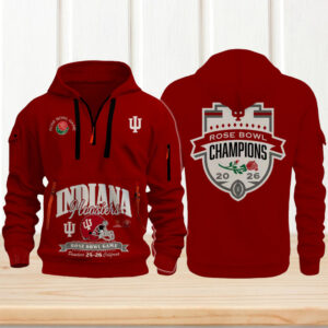 Indiana Hoosiers 2026 rose bowl champions quarter zip hoodie